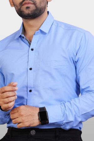 Men Regular Fit Solid Button Down Collar Formal Shirt