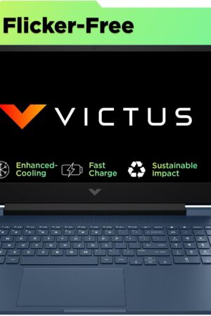 HP Victus, AMD Ryzen 5 5600H, AMD Radeon RX 6500 Graphics, 8GB DDR4, 512GB SSD, IPS, 15.6-inch(39.6cm) FHD Gaming Laptop, Enhanced Cooling (Win 11, Office 21, Blue, 2.37kg) fb0147AX/fb0184AX